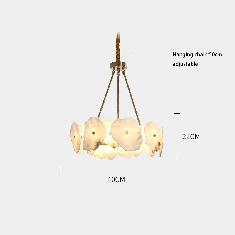 DecorBites™ Ivory White Marble Copper LED Ceiling Light Luxury Modern Fixture