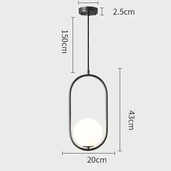 DecorBites™ Glass Ball Ring Pendant Lamp for Living Dining Bedroom