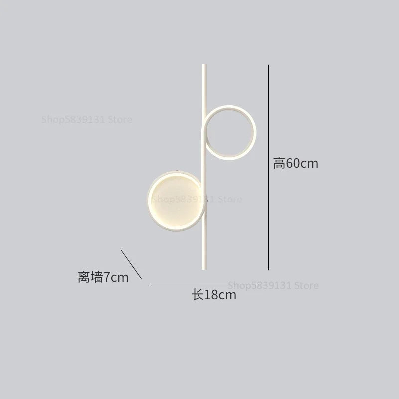 DecorBites™ Circle Straight Bar Wall Lamp | Modern Nordic LED Bedroom Living Room Decor