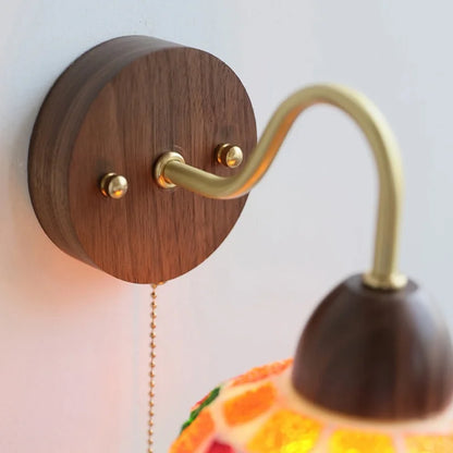 DecorBites™ LED Tiffany Style Wall Lights Pull Chain Sconce Colorful Glass Stair Fixture