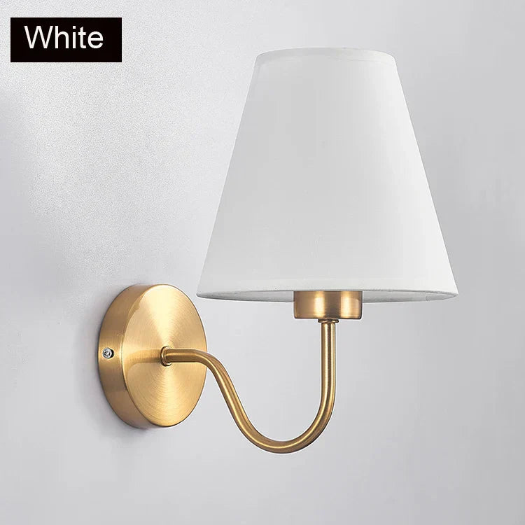 Gold Fabric Wall Lamp Vintage-Inspired Linen
