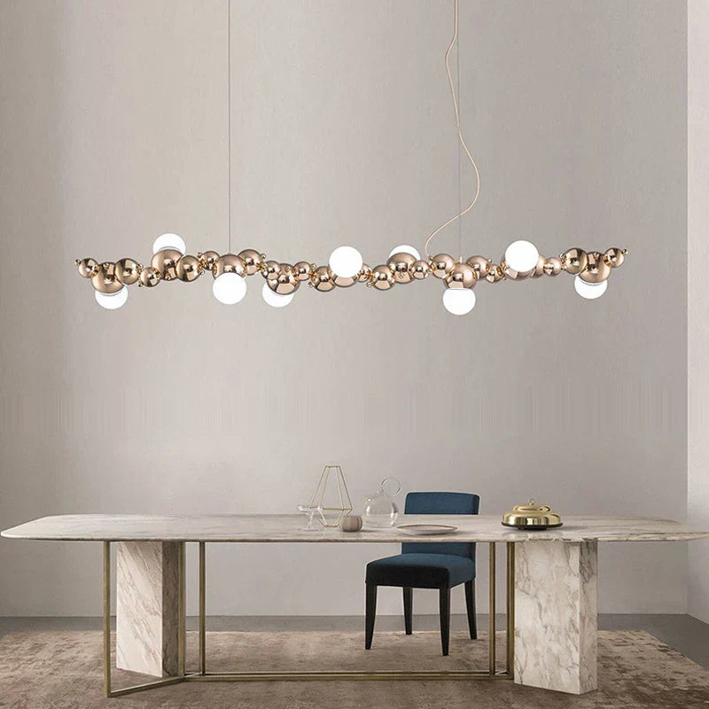 DecorBites™ Dimmable LED Hanging Pendant Light for Living Room - Gold Silver Luminaire