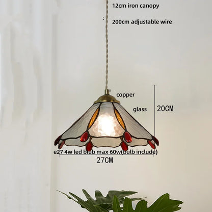 ديكوربايتس™ مصباح LED زجاجي أزرق معلق: مصباح تيفاني عصري على الطراز الاسكندنافي لغرفة النوم وغرفة الطعام