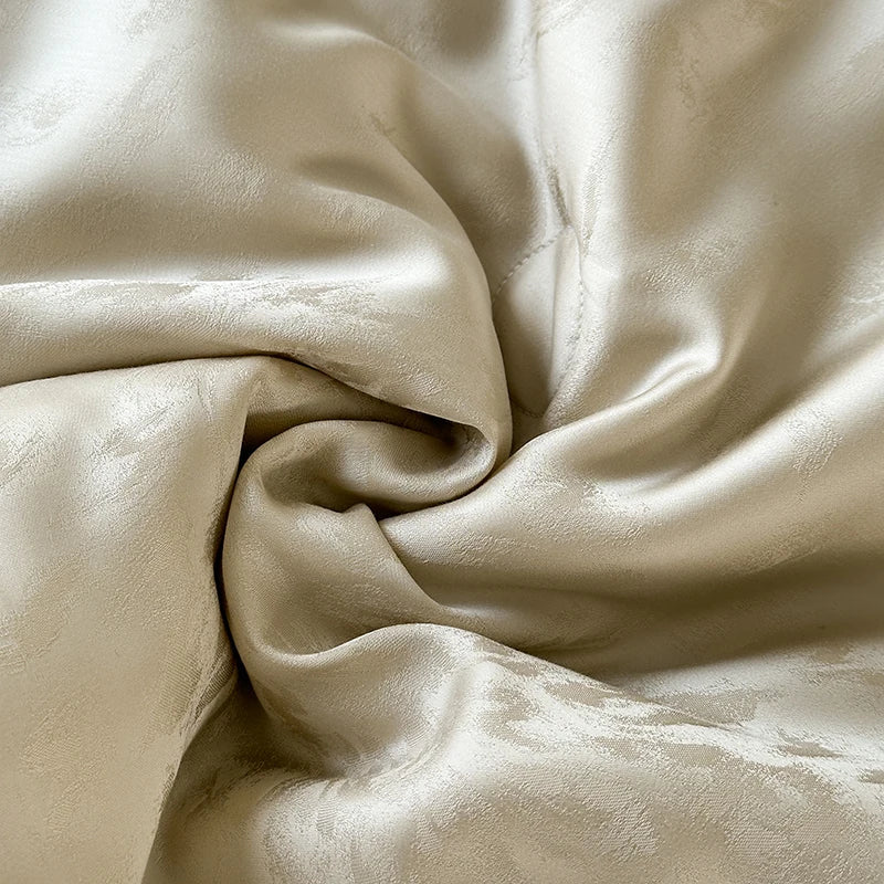 Decobites Silky Soft Cool Champagne Jacquard Summer Comforter Blanket