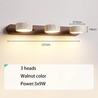 DecorBites™ Japanese Retro Stone Wall Mirror Light for Bathroom and Dressing Table