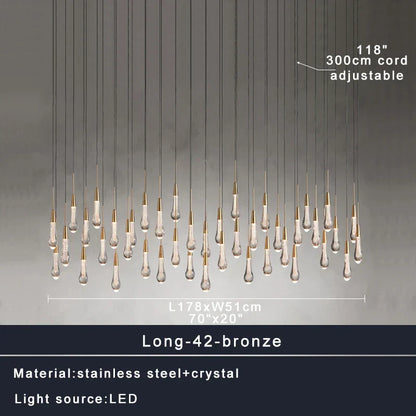 DecorBites™ Crystal Water-drop Ceiling Chandelier: Elegant Dining Table Lighting Fixture