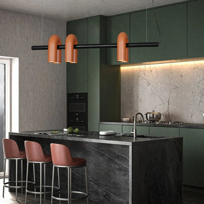 DecorBites™ Art Deco Metal Chandelier in Orange Blue Gray Black for Home and Business