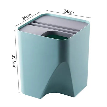 DecorBites™ Stackable Trash Can with Lid Kitchen Waste Bin Bathroom Plastic Paper Basket
