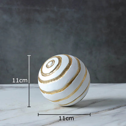 DecorBites™ Golden Texture Ball Geometric Desk Decoration - Minimalist Abstract Artwork