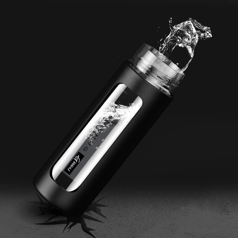 DecorBites™ Double Glass Water Bottle with Lid – Insulated Portable Tea Coffee Mug