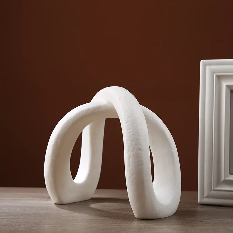 DecorBites™ Infinity Symbol White Ceramic Sculpture - Nordic Modern Art Decor for Home and Office