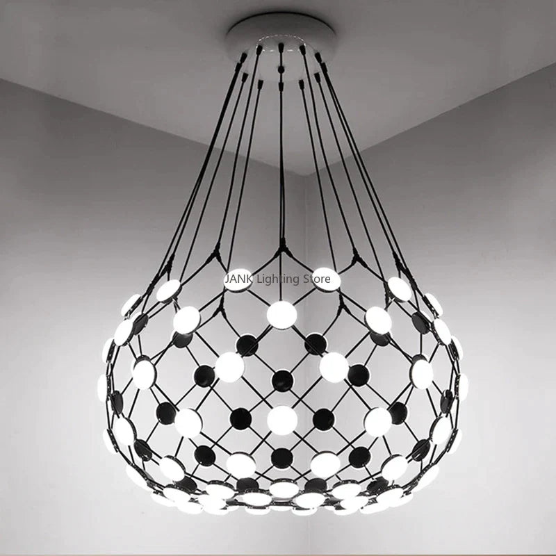 DecorBites™ LED Net Pocket Pendant Light: Minimalist Creative Art Chandelier for Living Room