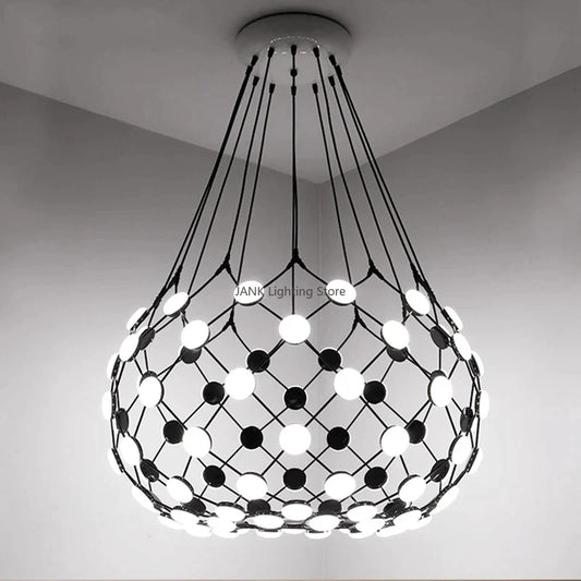DecorBites™ LED Net Pocket Pendant Light: Minimalist Creative Art Chandelier for Living Room