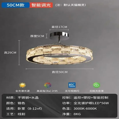 DecorBites™ Crystal Chandelier: Modern LED Ceiling Lighting for Bedroom, Living, Dining Room