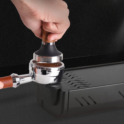 DecorBites™ Espresso Knockbox Grounds Bin & Barista Tamping Station Tray