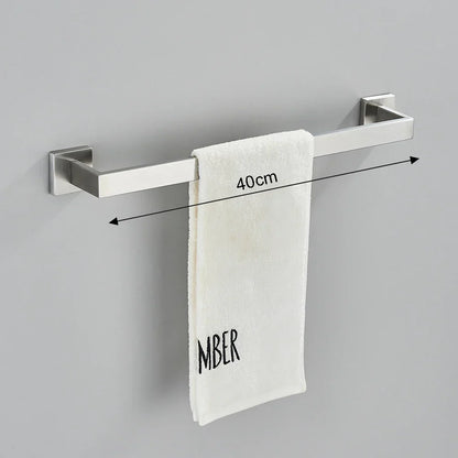 مجموعة أدوات الحمام من DecorBites™ المصنوعة من النيكل المصقول: خطاف رداء، سكة مناشف، رف بار، رف، حامل مناديل