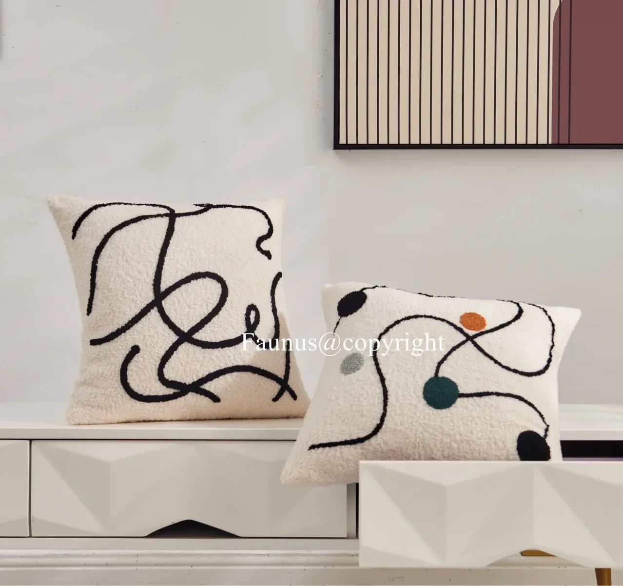 Fundas de cojín DecorBites™ con bordado geométrico: Funda de almohada decorativa nórdica moderna para sala de estar