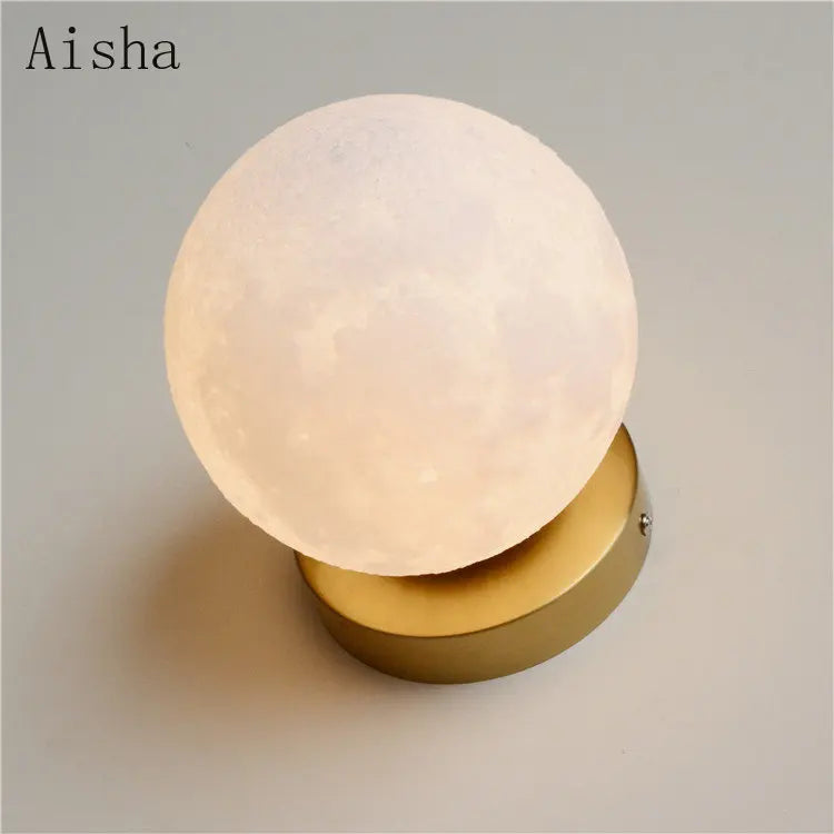 DecorBites™ Circular Planet Wall Lamp: 3D Lunar Sconces for Home, Bedside, Background Wall
