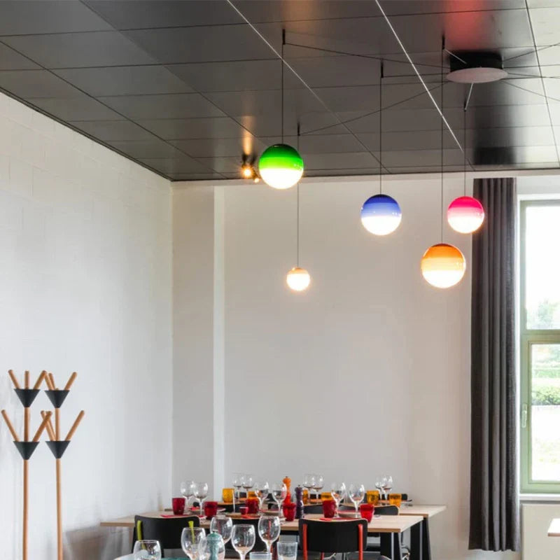 DecorBites™ Gradient Glass Dome Pendant Lamps for Modern Interiors