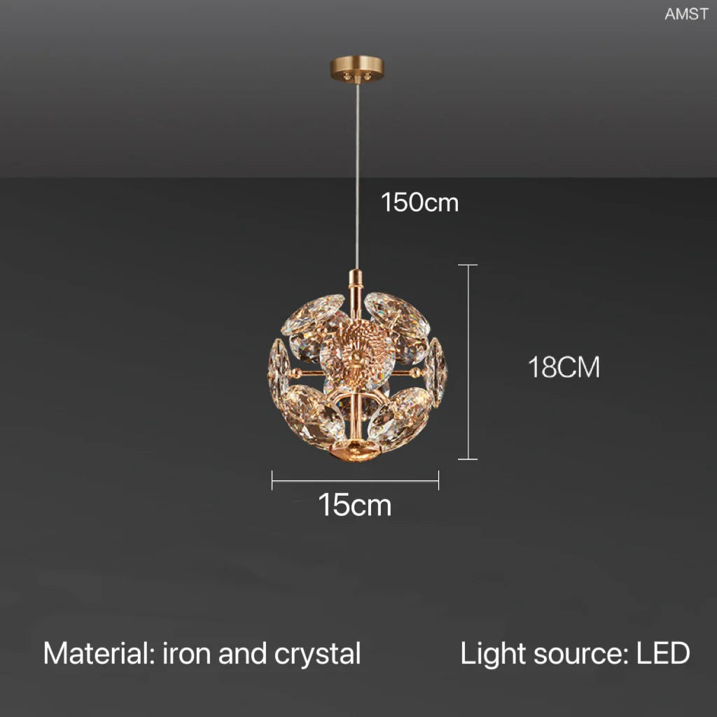 DecorBites™ Crystal Pendant Chandelier for Bedroom Bathroom Modern Decor