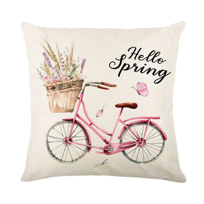 DecorBites™ Lavender Flower Linen Pillowcase for Sofa Car, Living Room Decor, Throw Pillow Case