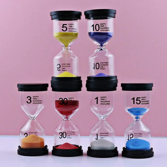 DecorBites™ Kids 30-Minute Hourglass Sand Timer for Homework, Cleaning Teeth, 7 Colors