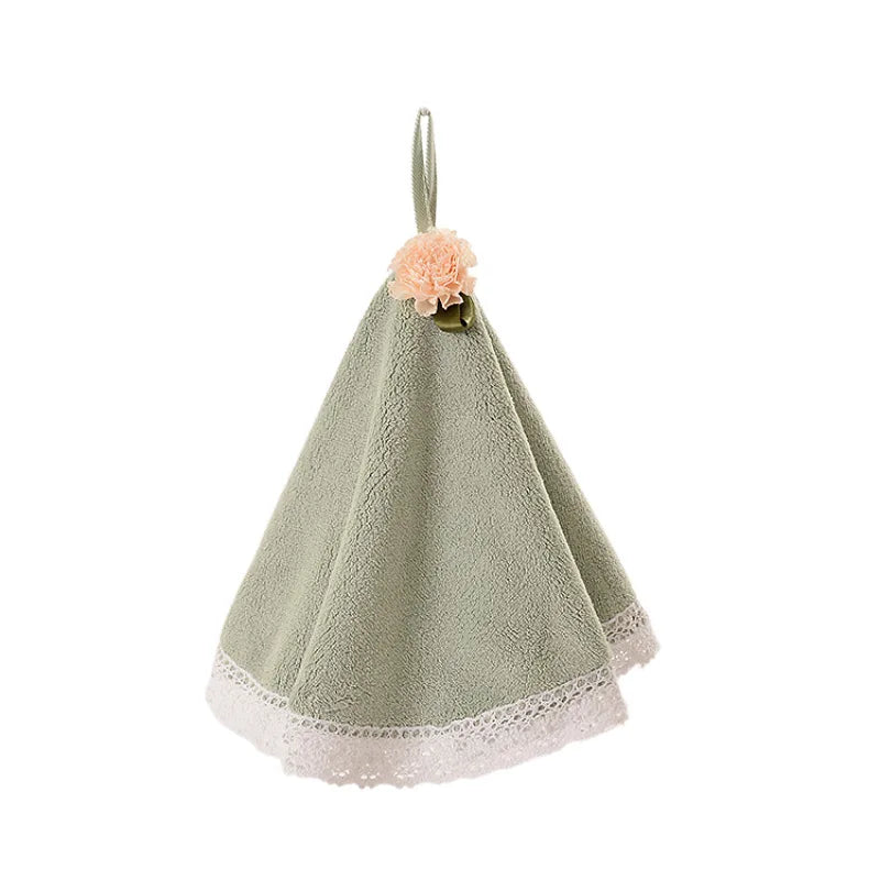 DecorBites™ Lace Dress Baby Hand Towel: Soft, Absorbent, and Cute for Kitchen & Bathroom