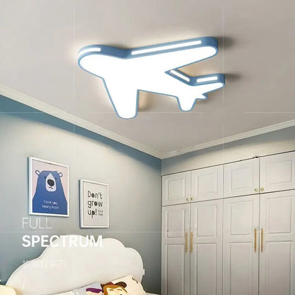 DecorBites™ Kids Bedroom Ceiling Lamp Full Spectrum Eye Protection Cream Wind Airplane Theme