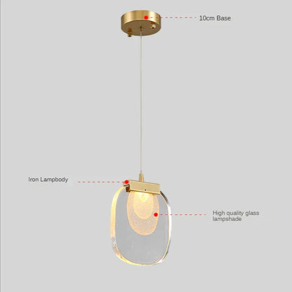 DecorBites™ Glass Pendant Lights: Modern Crystal Hanging Lamp for Home Decor