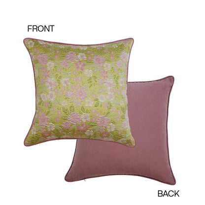 غطاء وسادة كونتيسا كاميليا من ديكوربايتس™: غطاء وسادة فرنسي كلاسيكي ثلاثي الأبعاد من قماش الجاكار الزهري