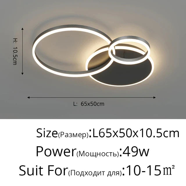 ثريا LED دائرية من الألومنيوم من DecorBites™ مزودة بإضاءة سقفية لغرفة النوم وغرفة المعيشة والمطبخ