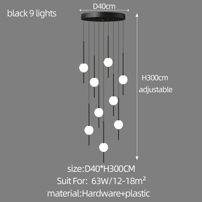 Lámparas de araña LED creativas DecorBites™: Diseño lujoso para salas de estar, grandes luminarias para escaleras