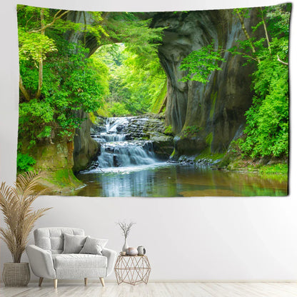 Decobites Forest Falls Tapestry | Boho Chic Nature Wall Decor for Aesthetic Spaces