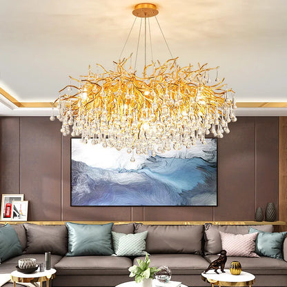 DecorBites™ Crystal Chandelier: Modern LED Luxury for Living Room Decor & Lighting