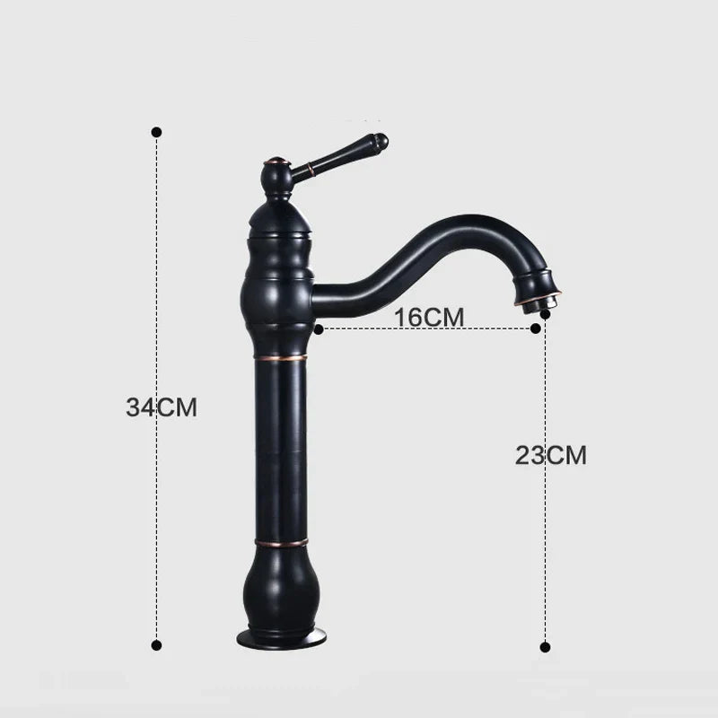 DecorBites™ Antique Brass Basin Faucet Single Hole Vessel Sink Mixer Tap - 4 Colors