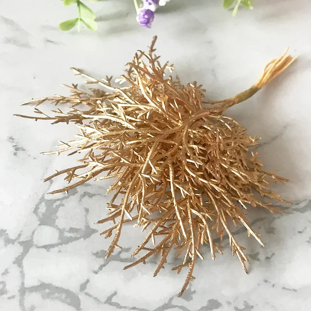 DecorBites™ Gold Hybrid Flower Cherry Stamen Berries Bundle for DIY Decor