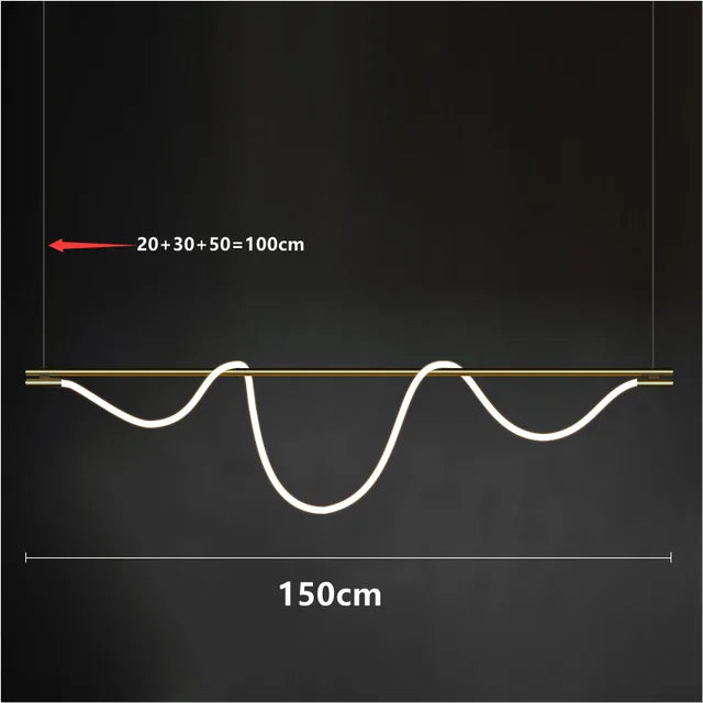 Decorbites™ Gold Schwarz LED Kronleuchter Modern Minimalistischer Pendel für Heimdekoration Beleuchtung
