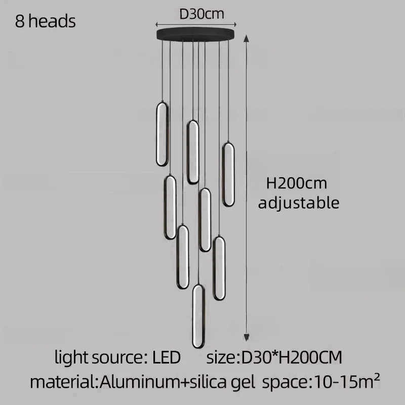 DecorBites™ LED Staircase Branch Chandelier for Modern Living & Dining Rooms