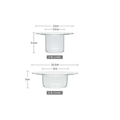 DecorBites™ Cute Straw Hat Glass Bowl for Desserts and Fruits