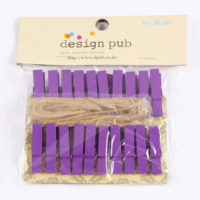 مشابك خشبية صغيرة من DecorBites™، 50 قطعة، لتزيين الصور والحرف اليدوية، مشابك غسيل صغيرة مقاس 25 مم