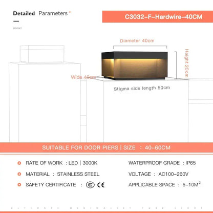 DecorBites™ LED Pillar Top Courtyard Light - Waterproof Outdoor Street Fence Cap Post Light