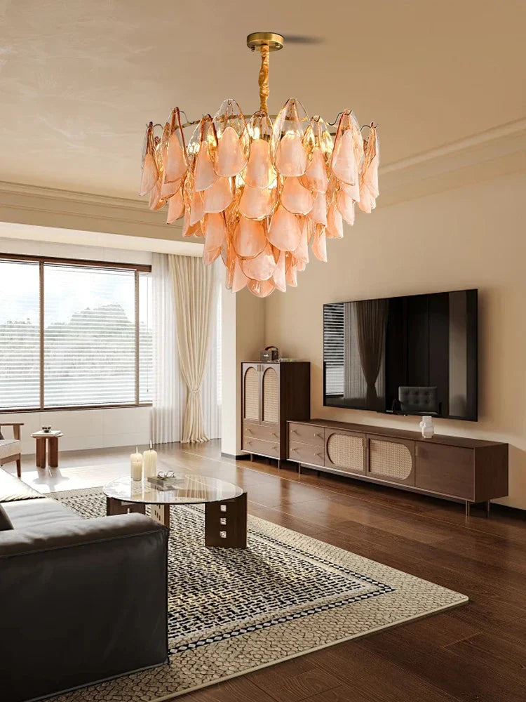 Gold Chrome Petal Chandelier