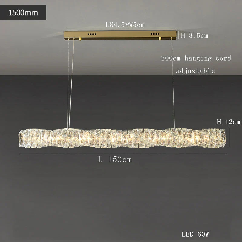 DecorBites™ Glass Chandelier LED Ceiling Light Fixture Modern for Living Room Hotel Dining Hall