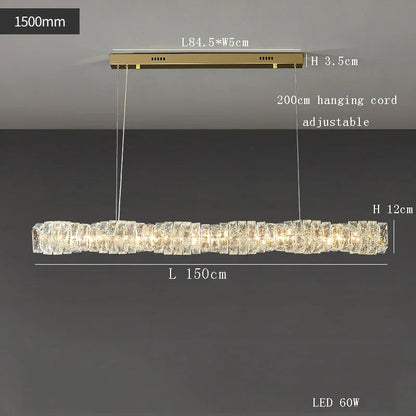 DecorBites™ Glass Chandelier LED Ceiling Light Fixture Modern for Living Room Hotel Dining Hall