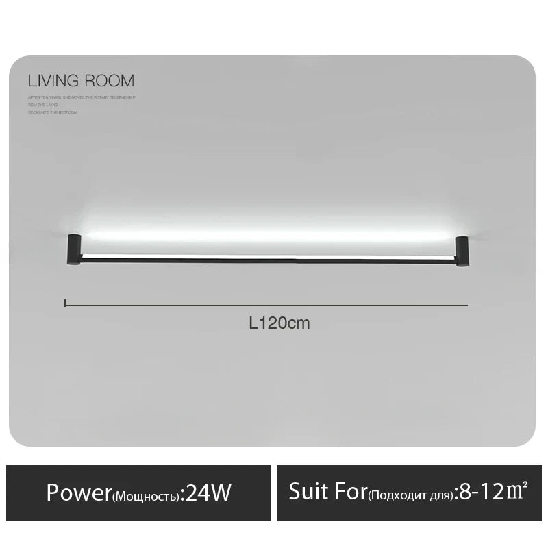 DecorBites™ Black Bar Linear Wall Light for Living and Dining Room Lighting