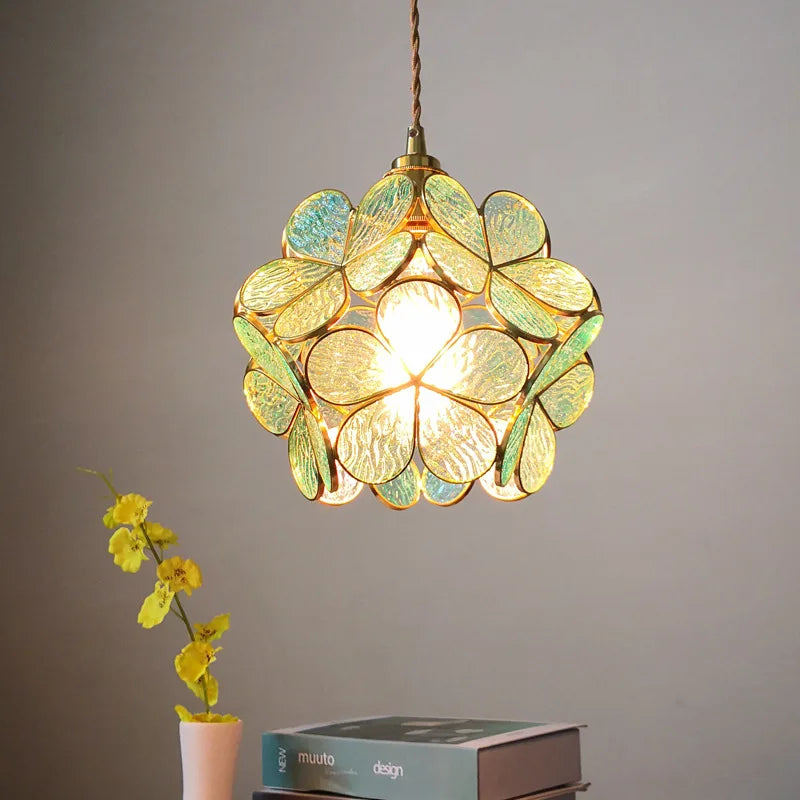 DecorBites™ Glass Flower LED Pendant Light Fixture for Modern Luxury Home Decor