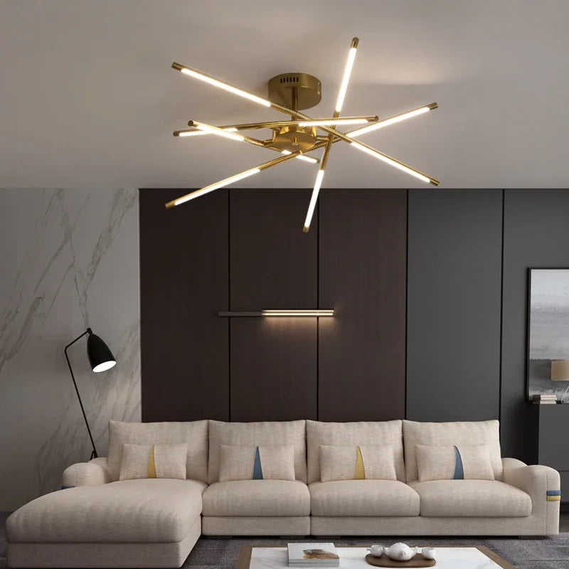 Decorbites™ Leinen-Deckenleuchter: Schwarzgoldenes Pendellampe für Zuhause, Büro oder Restaurant