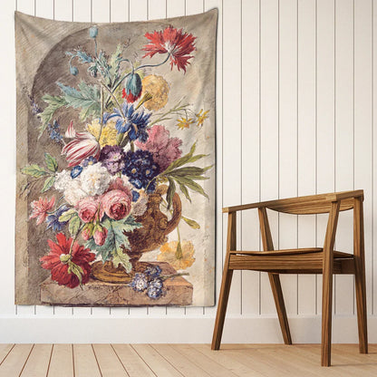 Decobites Court Style Floral Oil Painting Tapestry Wall Hanging Home Decor