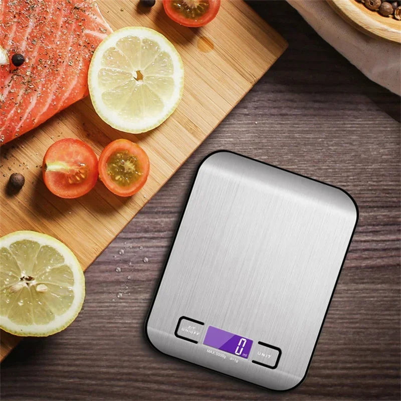 DecorBites™ Kitchen Scale: LCD Display Stainless Steel Electronic Food Postal Balance