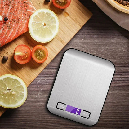 DecorBites™ Kitchen Scale: LCD Display Stainless Steel Electronic Food Postal Balance